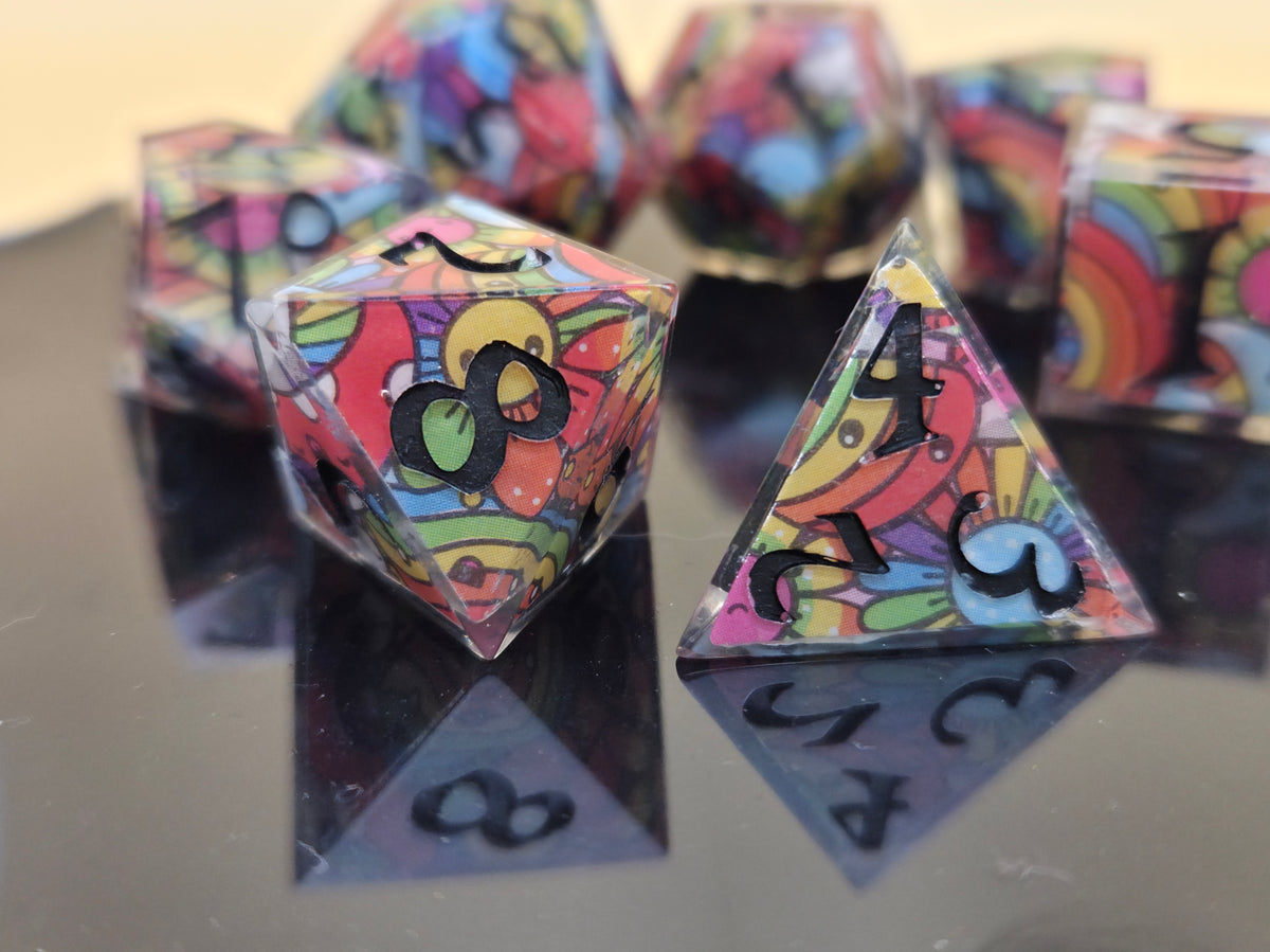 Rainbow Cuties - 7-Piece Dice Set