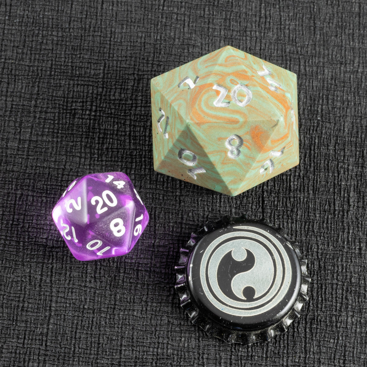 The Arc of History - 42mm Jesmonite Chonk D20