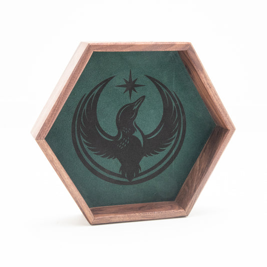 Black Walnut Rebel Look Hex Tray