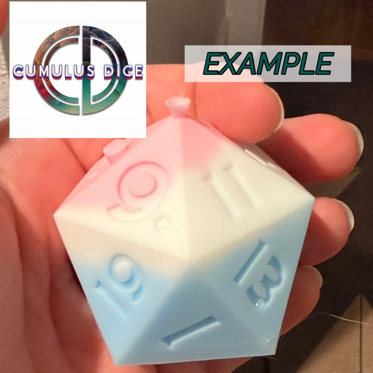 Trans Pride Jumbo Silicone D20 Dice