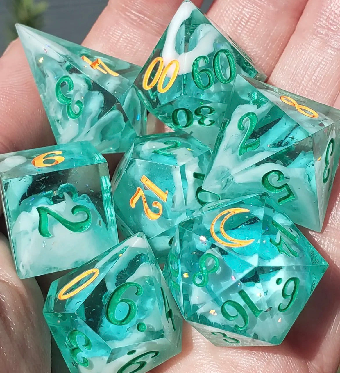 🏝️🥭 Tropical Dreamvibe 🍹🌊- 7-Piece Dice Set
