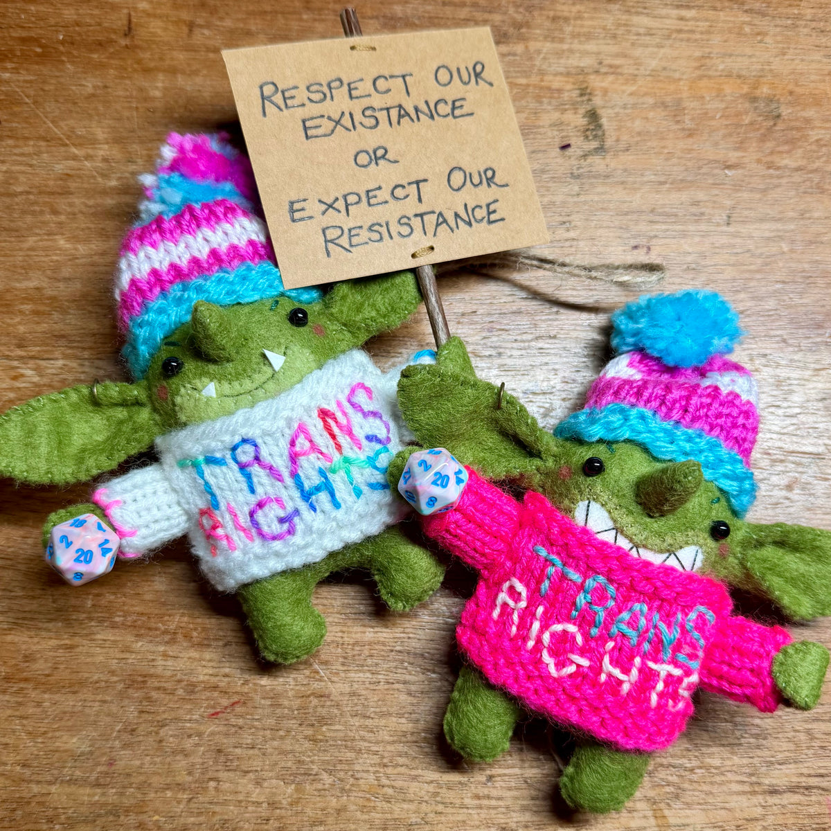Goblin Activist Plush (Pink Jumper)
