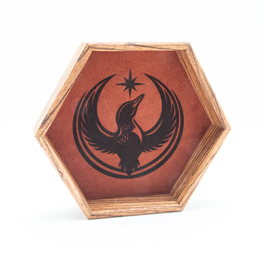 Zebra Wood Rebel Loon Hex Tray