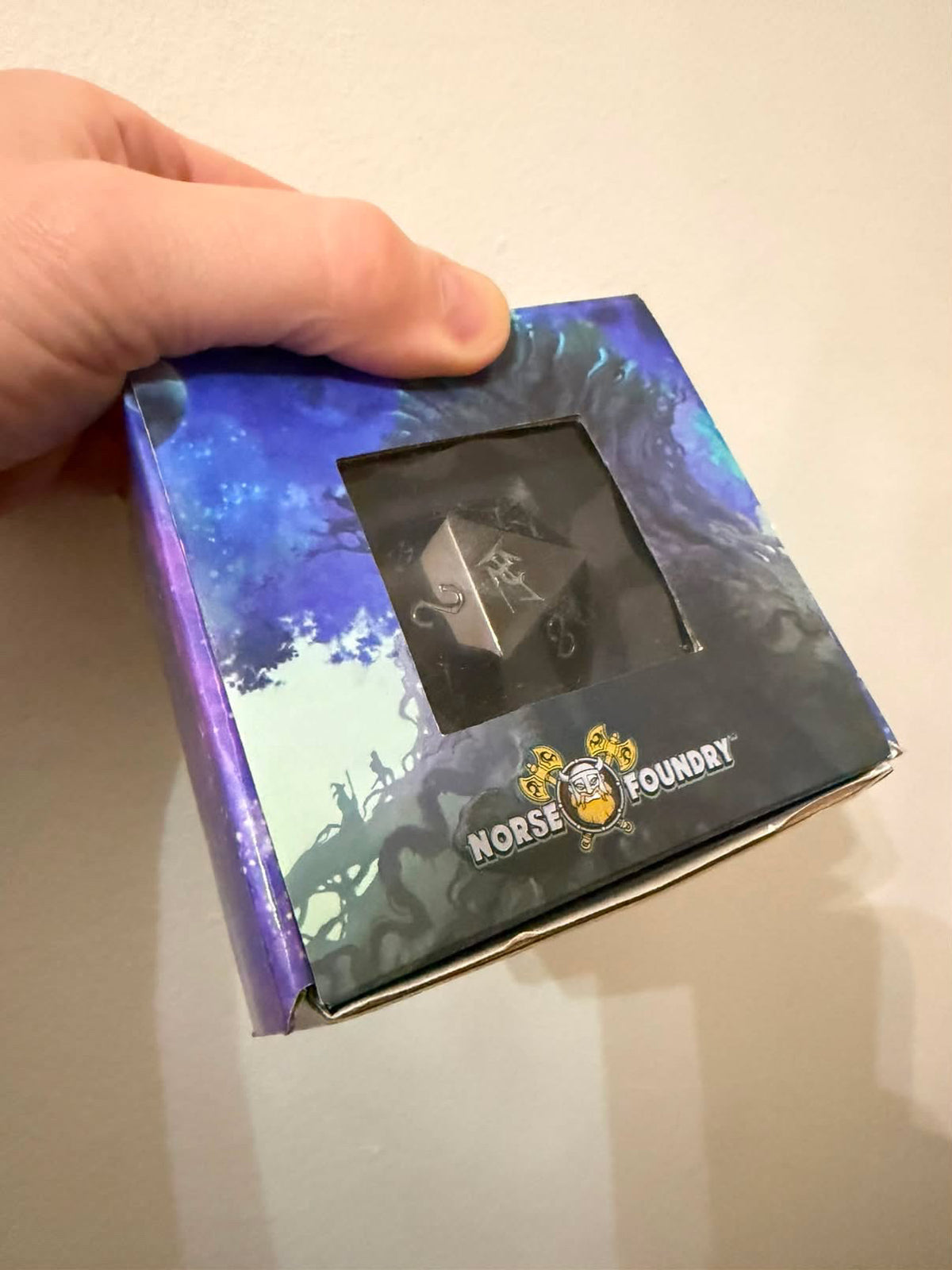 Signed Jason Charles Miller Exclusive D20 Boulder from Norse Foundry - 45MM Alloy Metal Boulder with Dice Box