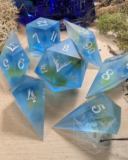 Seaglass - 7-Piece Recycled Resin Dice Set, Matte Finish
