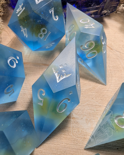 Seaglass - 7-Piece Recycled Resin Dice Set, Matte Finish
