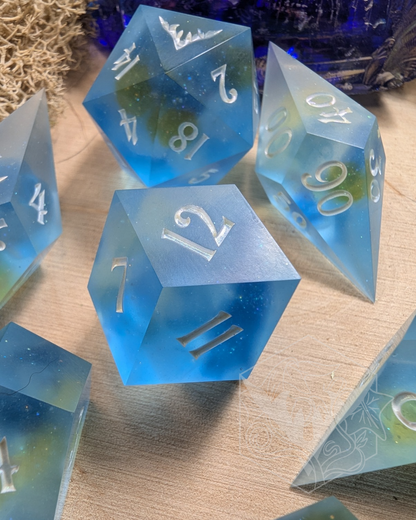Seaglass - 7-Piece Recycled Resin Dice Set, Matte Finish