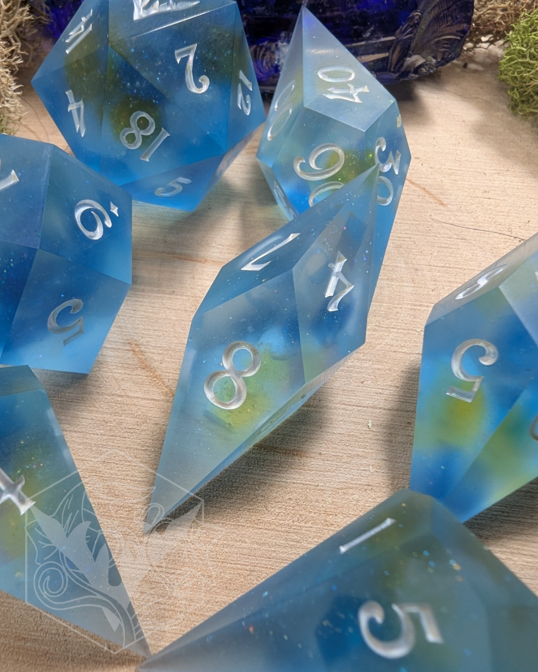 Seaglass - 7-Piece Recycled Resin Dice Set, Matte Finish