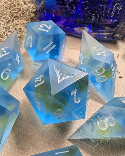 Seaglass - 7-Piece Recycled Resin Dice Set, Matte Finish