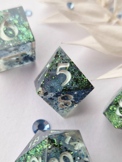 Pale Blue Dot - 7-Piece Dice Set