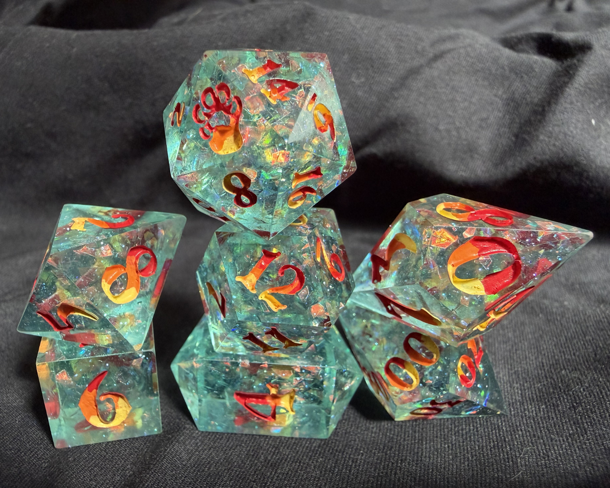 Torching Ice - 7-Piece Dice Set