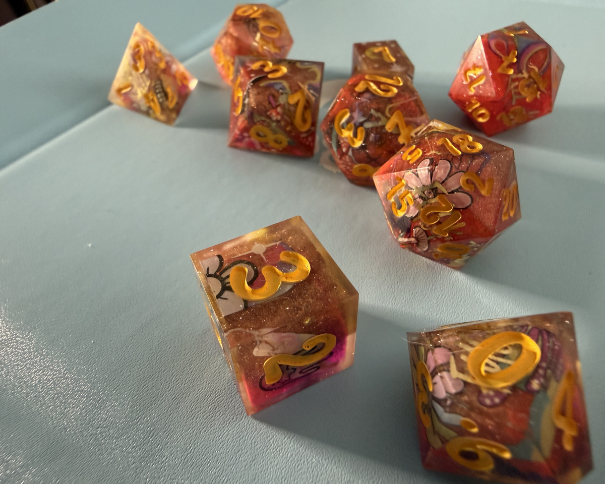 Psychedelic Support for these Troubling Times - 9-Piece Dice Set