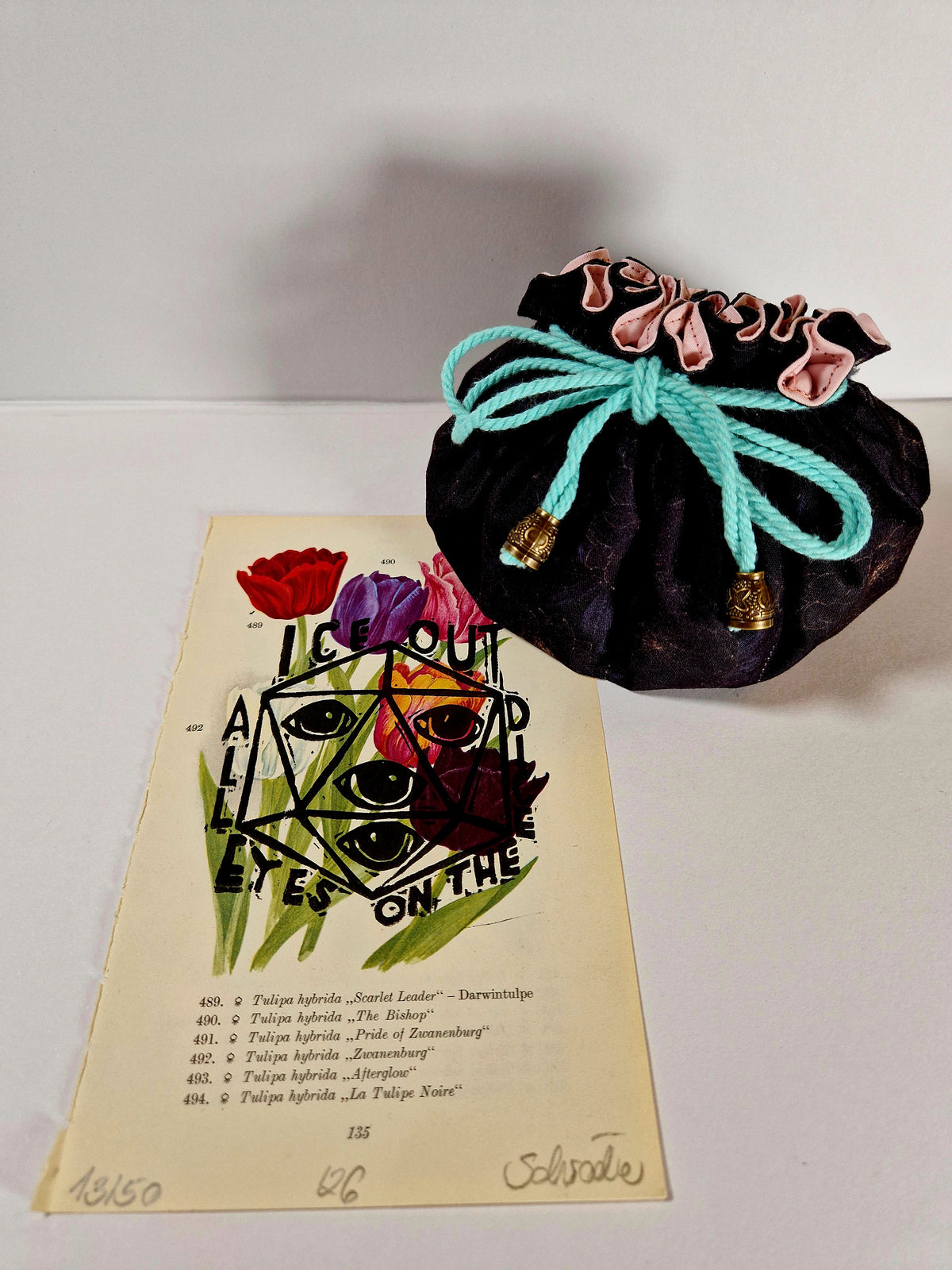 Art & Dice Bundle – Limited Linocut Print + Dice Bag