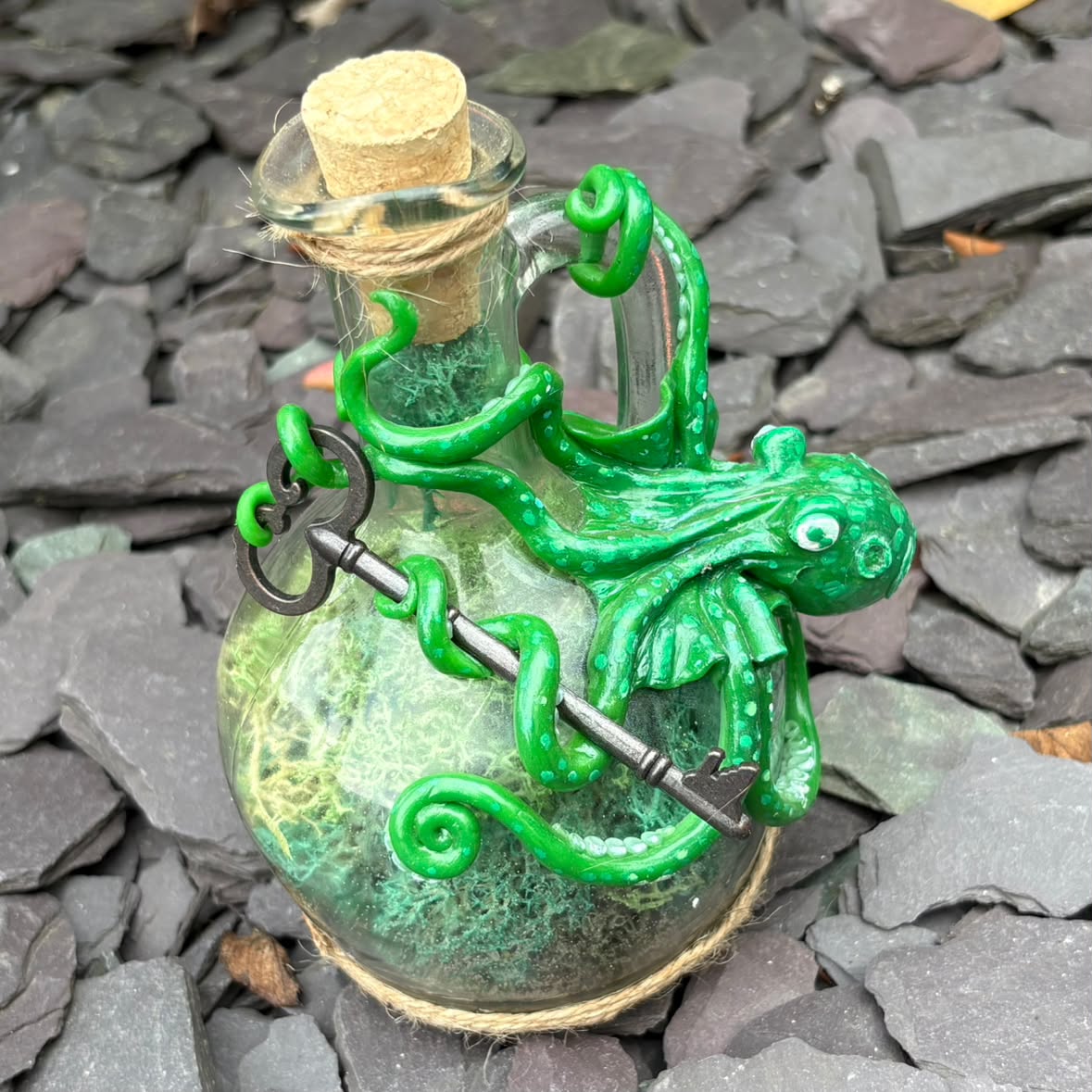 Green Octopus Potion Bottle