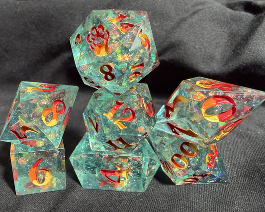 Torching Ice - 7-Piece Dice Set