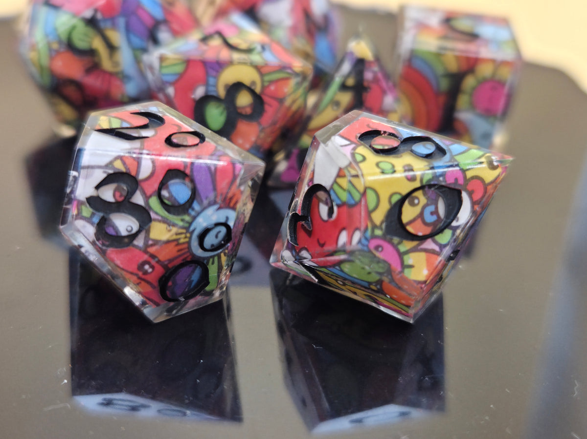 Rainbow Cuties - 7-Piece Dice Set