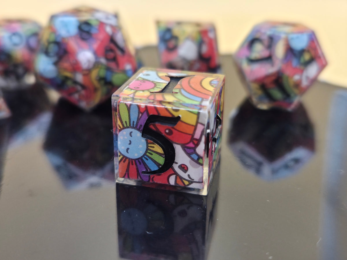 Rainbow Cuties - 7-Piece Dice Set