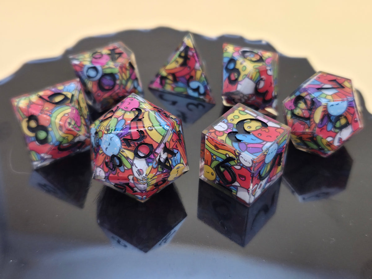 Rainbow Cuties - 7-Piece Dice Set