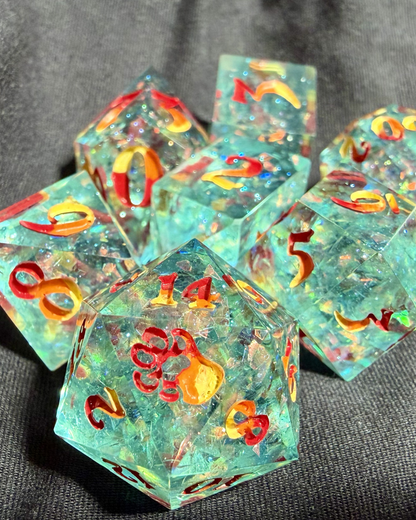 Torching Ice - 7-Piece Dice Set