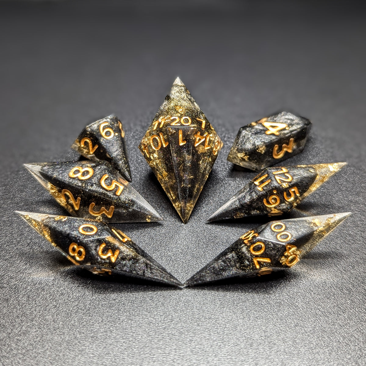 Basalt Throne - Elongated 7-Piece Dice Set