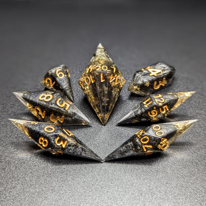 Basalt Throne - Elongated 7-Piece Dice Set