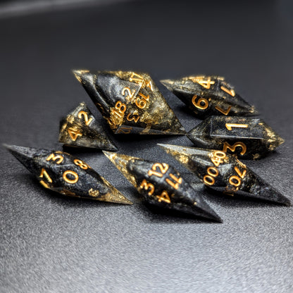 Basalt Throne - Elongated 7-Piece Dice Set