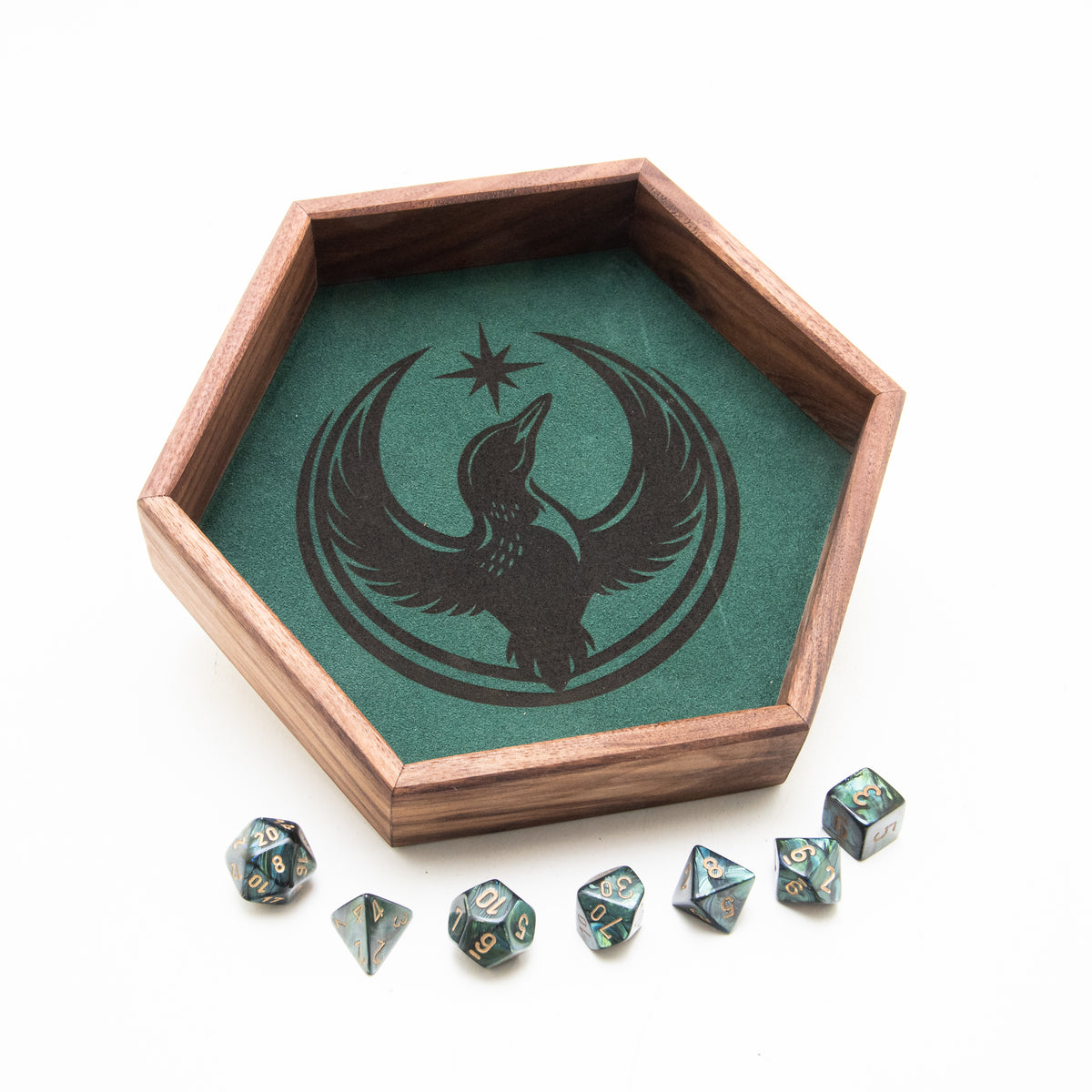 Black Walnut Rebel Look Hex Tray