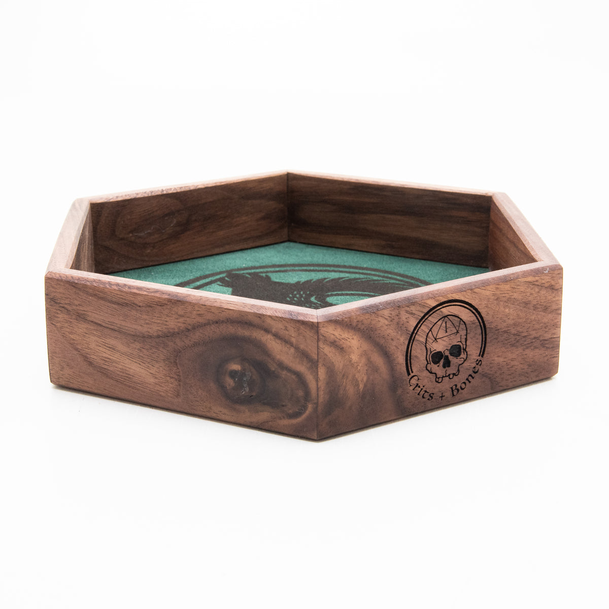 Black Walnut Rebel Look Hex Tray