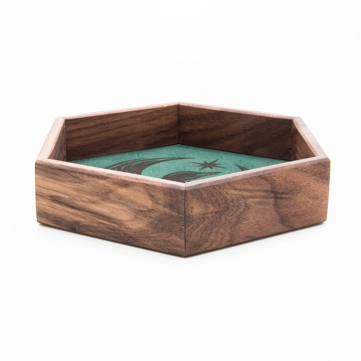 Black Walnut Rebel Look Hex Tray