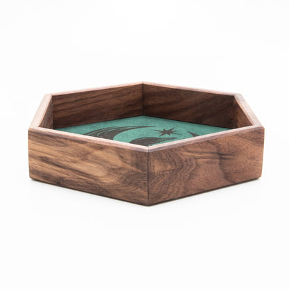Black Walnut Rebel Look Hex Tray