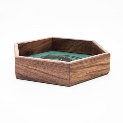 Black Walnut Rebel Look Hex Tray