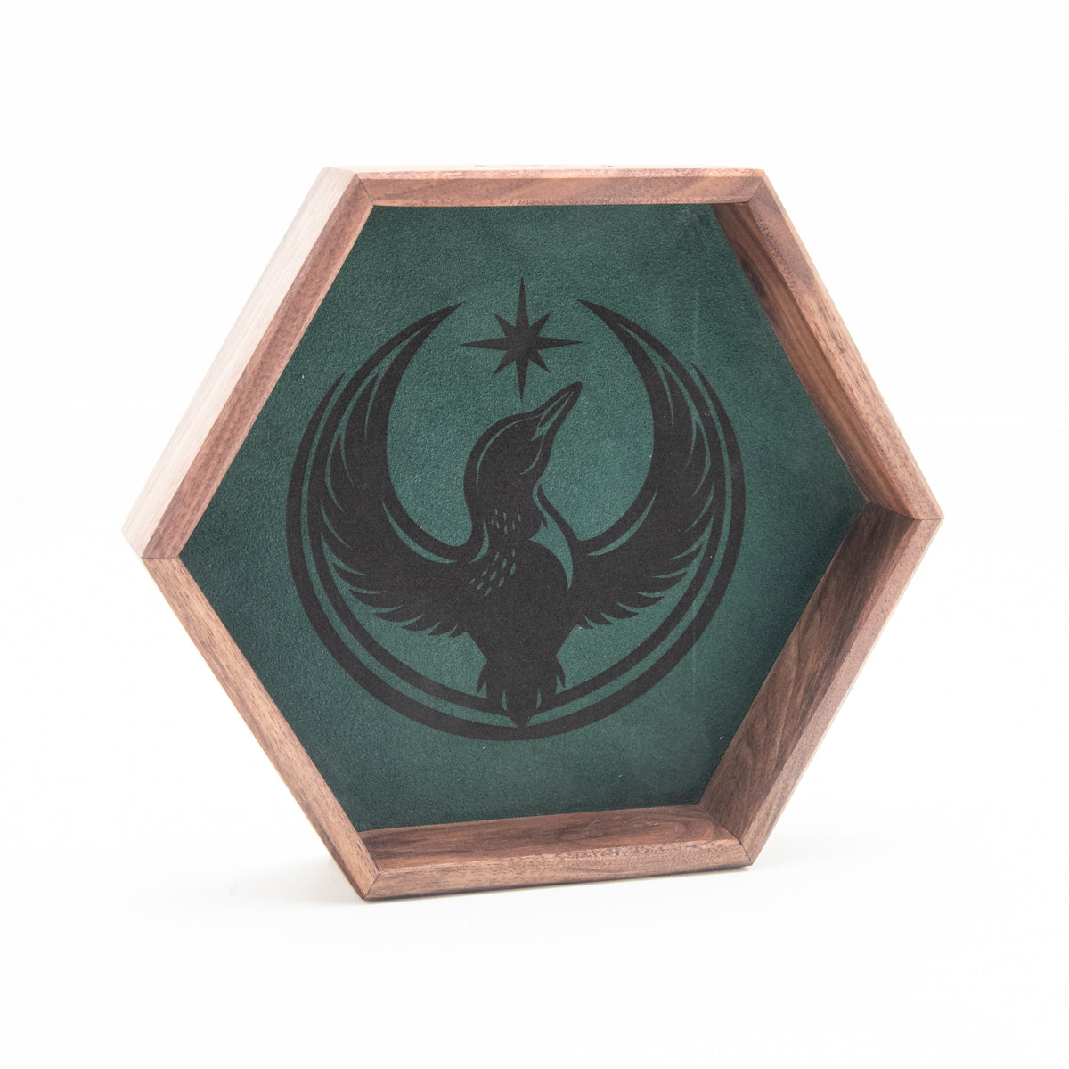 Black Walnut Rebel Look Hex Tray
