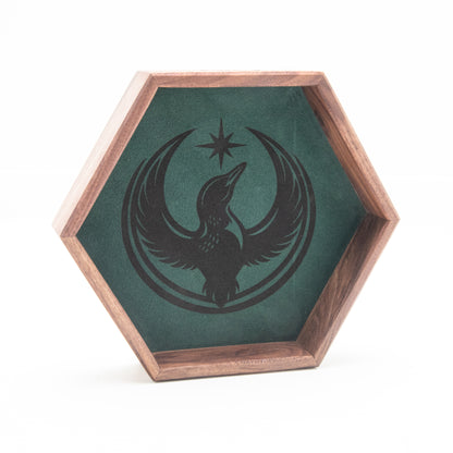Black Walnut Rebel Look Hex Tray