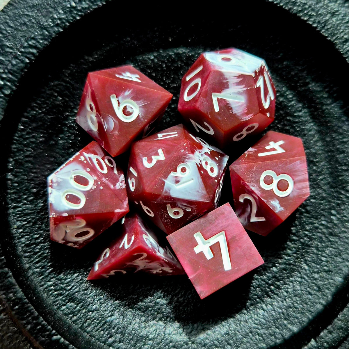 Bloodmoon Swirl - 7-Piece Dice Set
