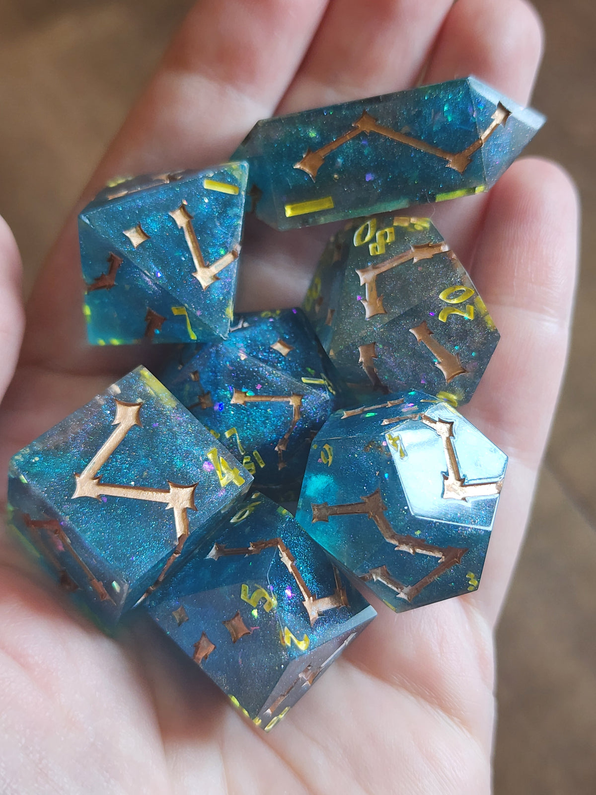 Blue Wave Constellation - 7-Piece Dice Set