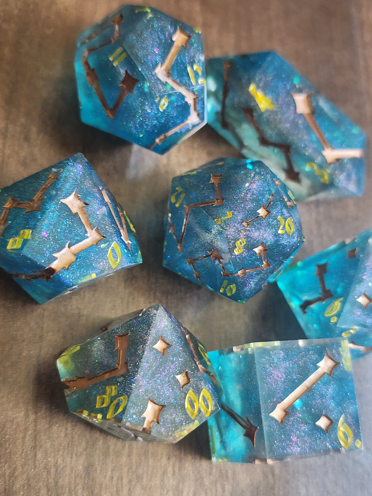 Blue Wave Constellation - 7-Piece Dice Set