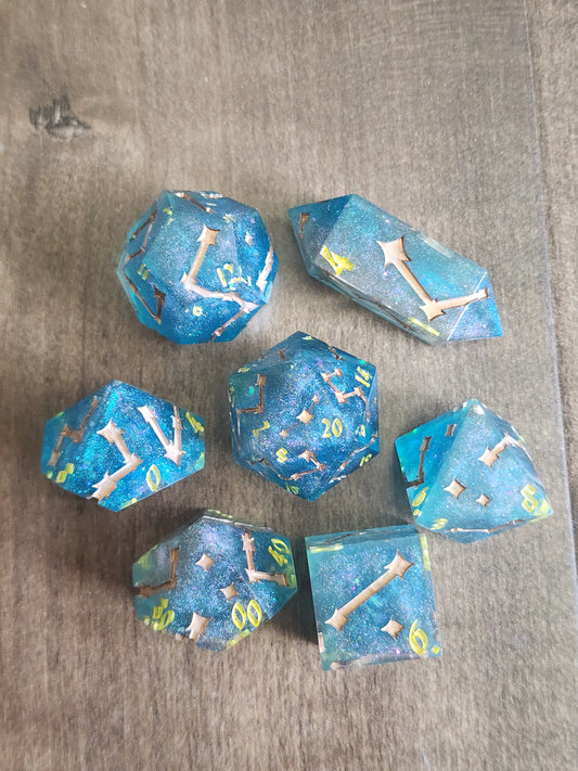 Blue Wave Constellation - 7-Piece Dice Set