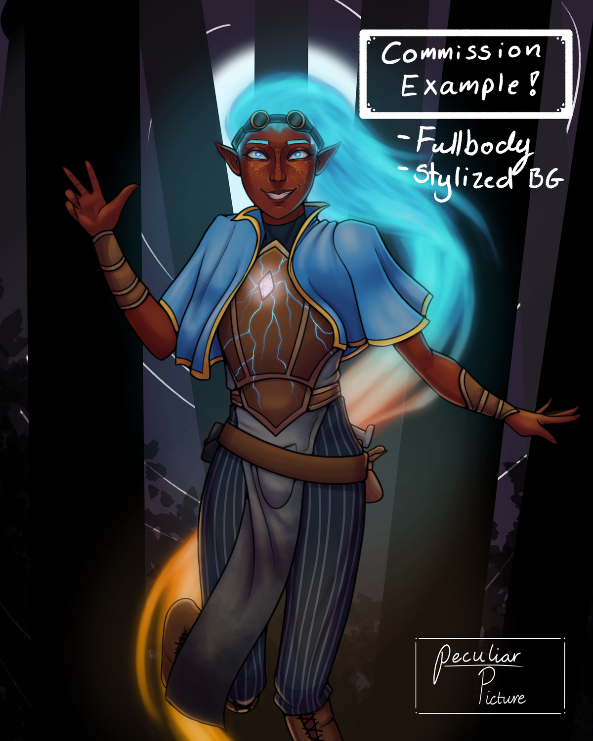 Full Body Stylized Background Commission