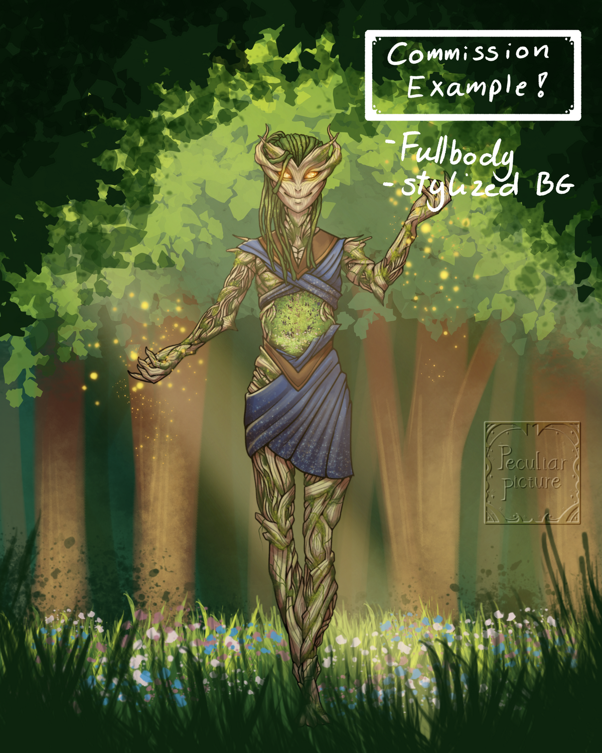 Full Body Stylized Background Commission
