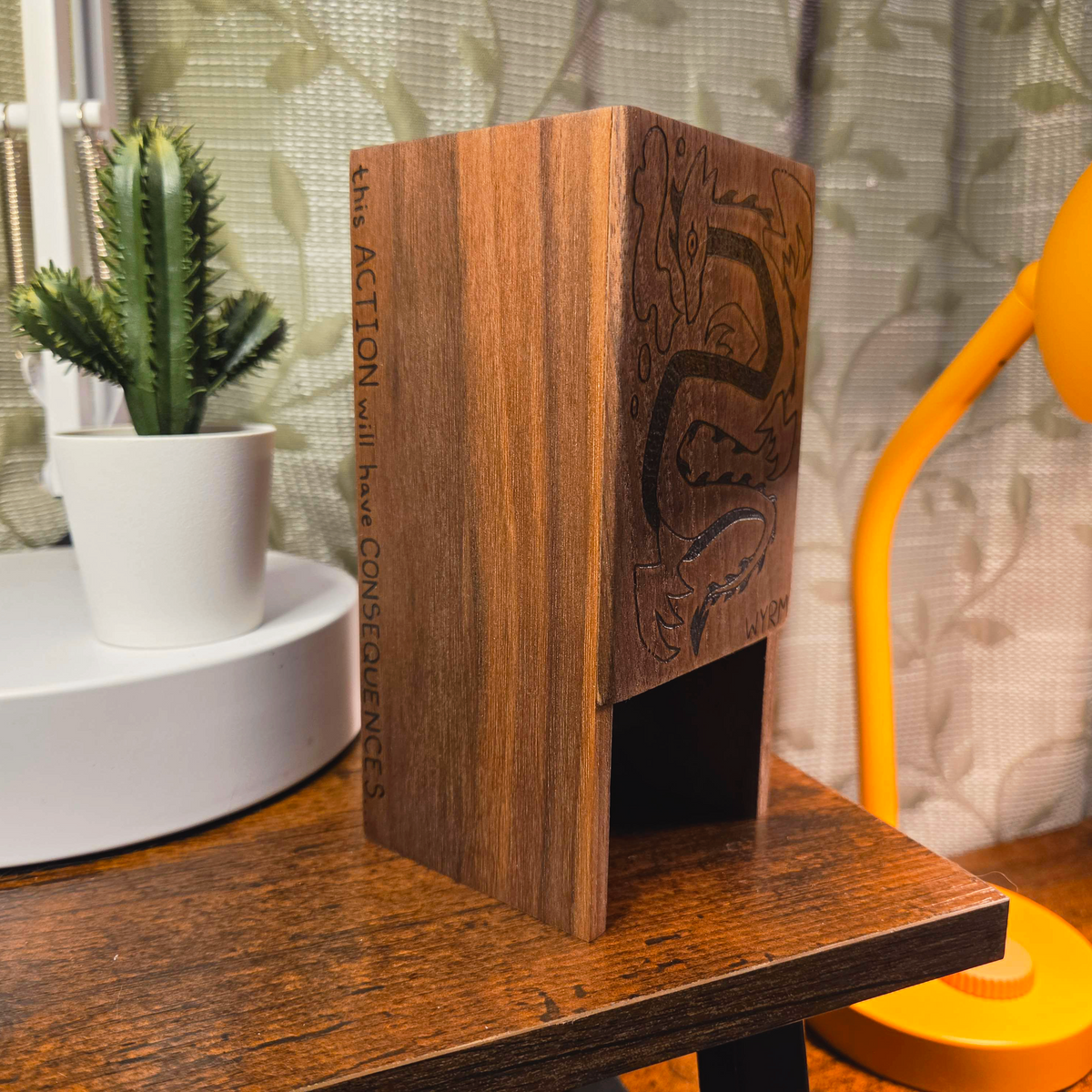 Custom Walnut Dragon Dice Tower
