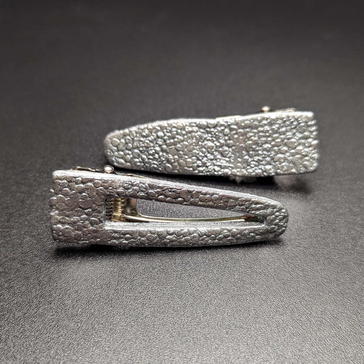 Silver Dragon Scale Hair Clips Set