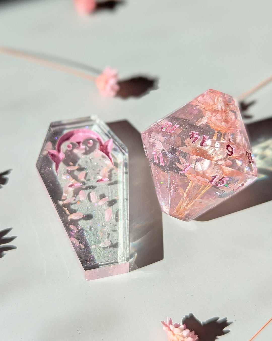 Eternal Bloom - 8-Piece Coffin Dice Set