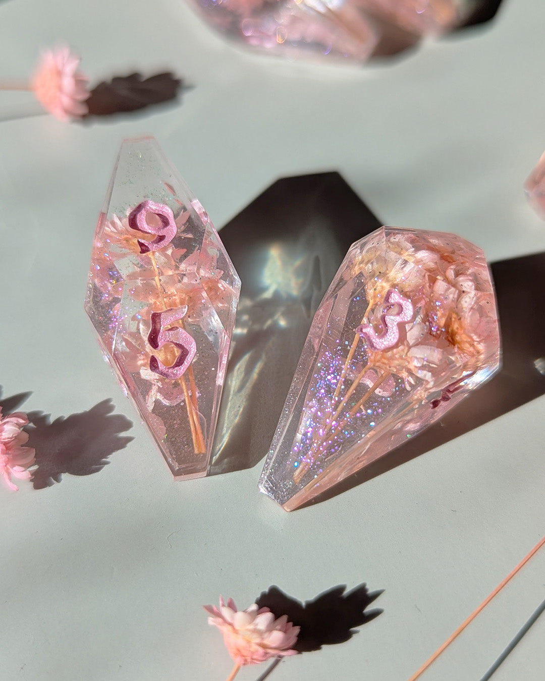 Eternal Bloom - 8-Piece Coffin Dice Set