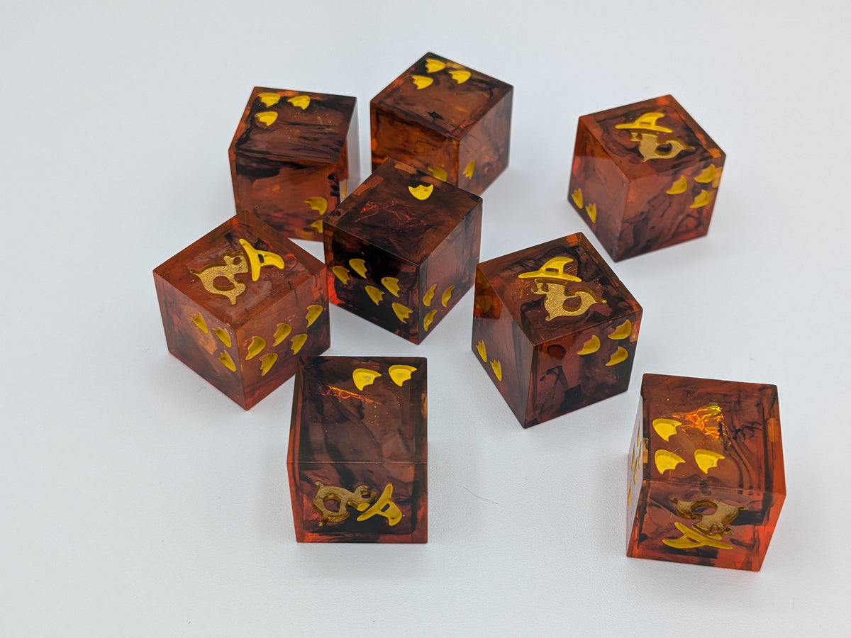 Flame Step - 8d6 Dice Set