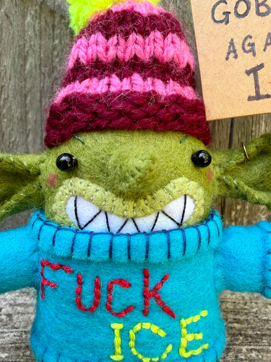 Goblin Activist Plush (Blue Jumper)