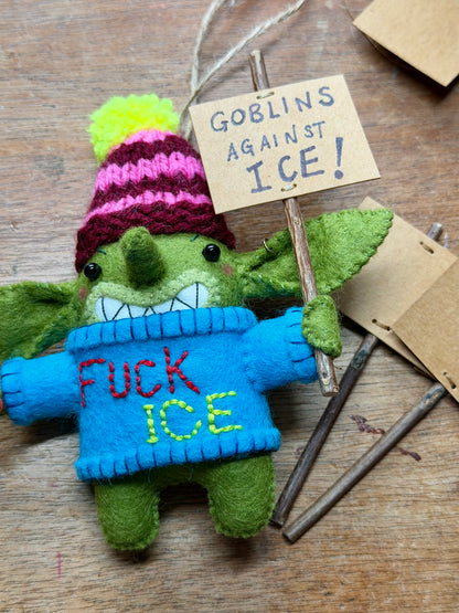 Goblin Activist Plush (Blue Jumper)
