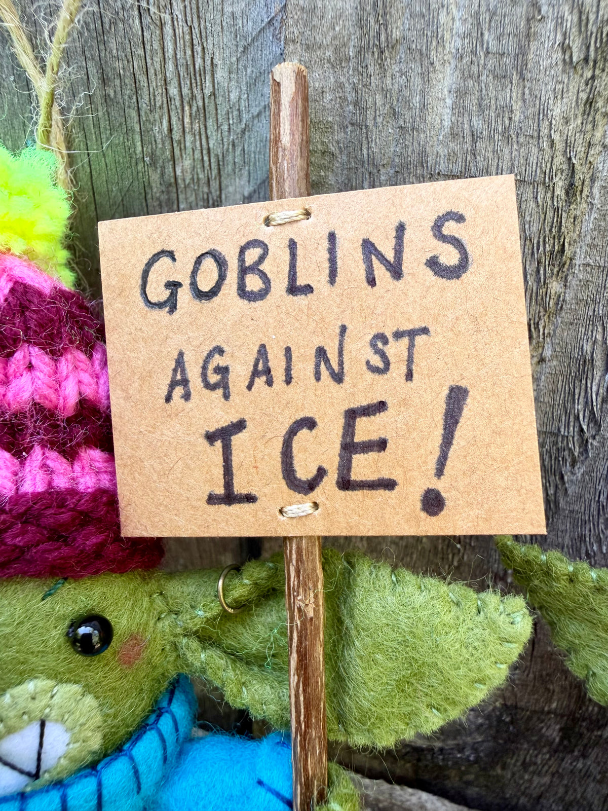 Goblin Activist Plush (Blue Jumper)