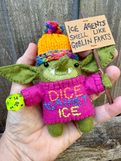 Goblin Activist Plush (Pink Jumper)