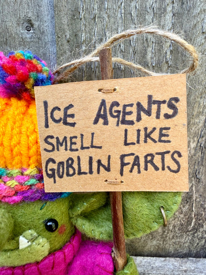 Goblin Activist Plush (Pink Jumper)