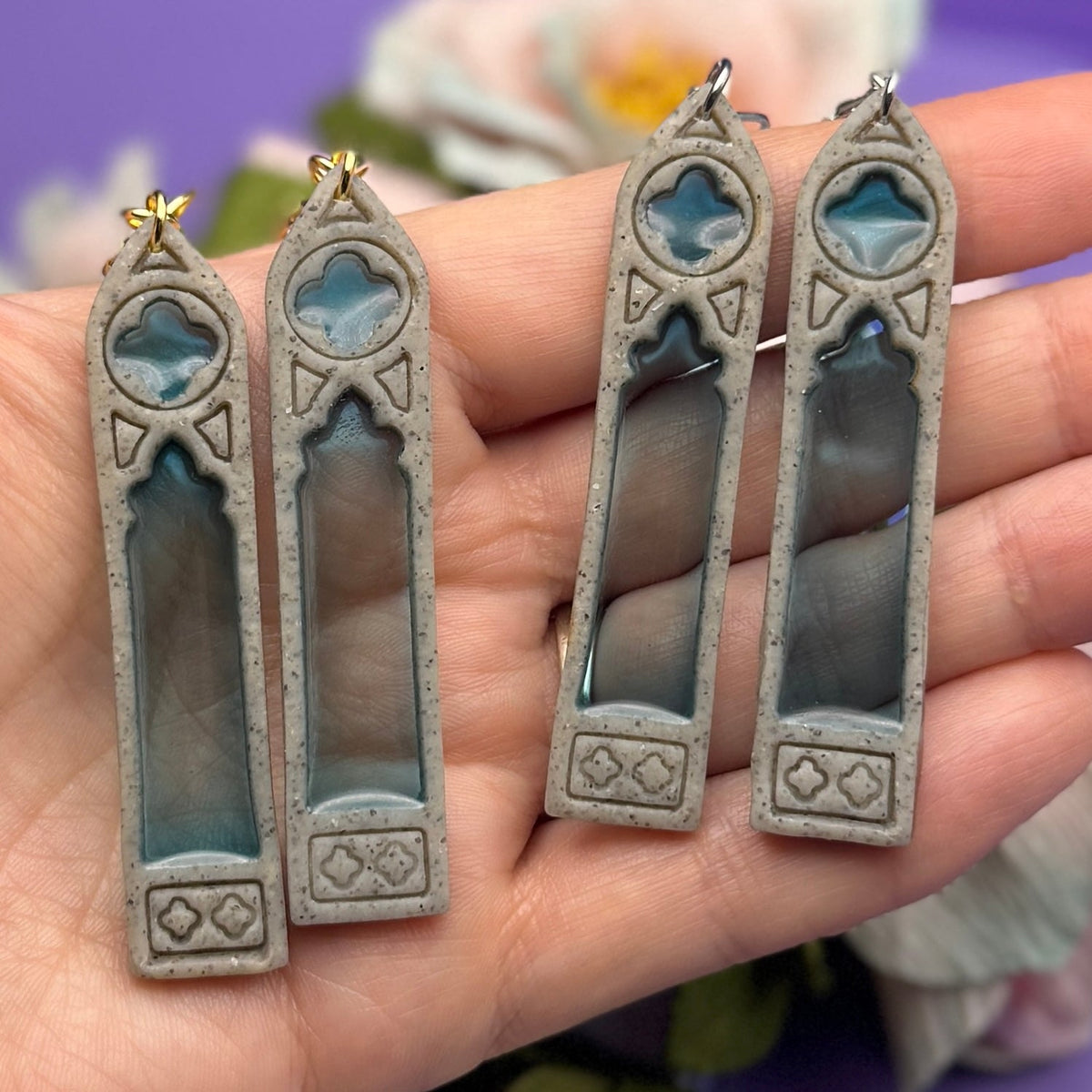 Blue Cathedral Window - Earrings